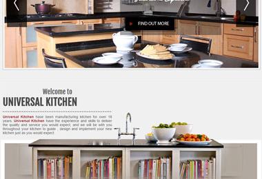 Universal Kitchens website, website design and development for universal kitchens one of the top kitchen factories in Jordan